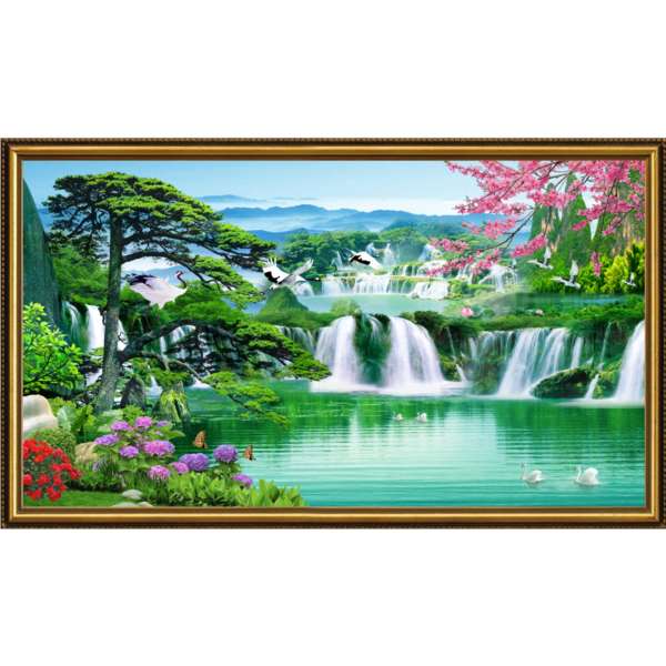 Tranh dán tường 3D VTC Tùng hạc diên niên LunaTM-0116K KT 100 x 70 cm