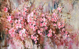 Tranh in canvas VTC LunaCV-0083 - hoa đào, 80 x 50cm