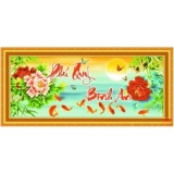 Tranh thêu chữ thập phú quý bình an - DLH-222949