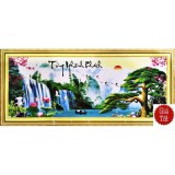 Tranh thêu chữ thập tùng nghênh khách - DLH-222954