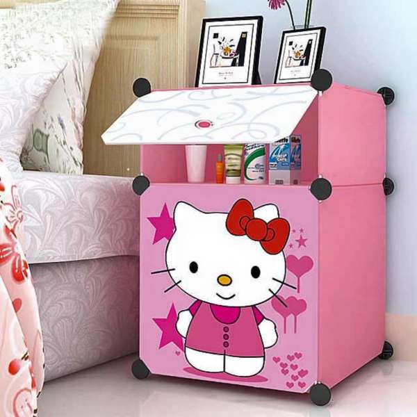Tủ đầu giường hồng kitty