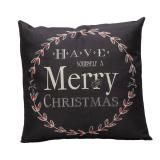 Vintage Christmas Letter Sofa Bed Home Decoration Festival Pillow Case Cushion Cover