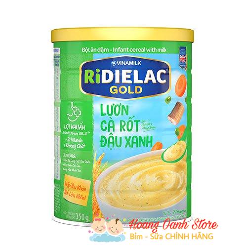 Bột ăn dặm Ridielac lươn cà rốt Đậu xanh cho trẻ từ 7-24 tháng 350g
