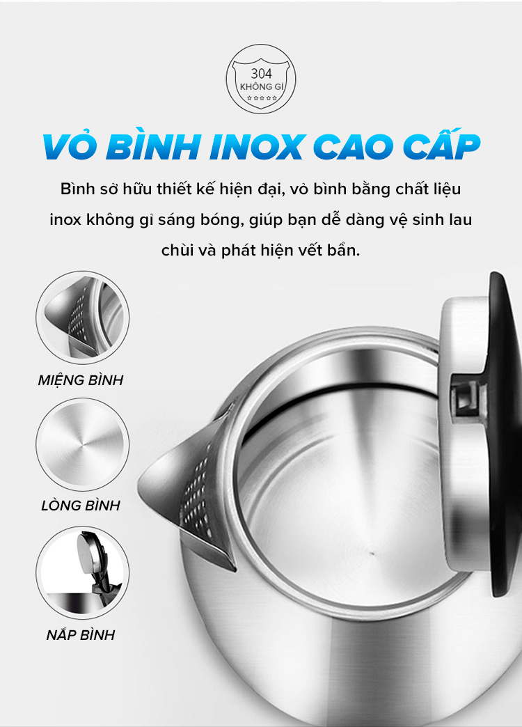 Ấm đun siêu tốc Asanzo SK-1800 1.8 lít