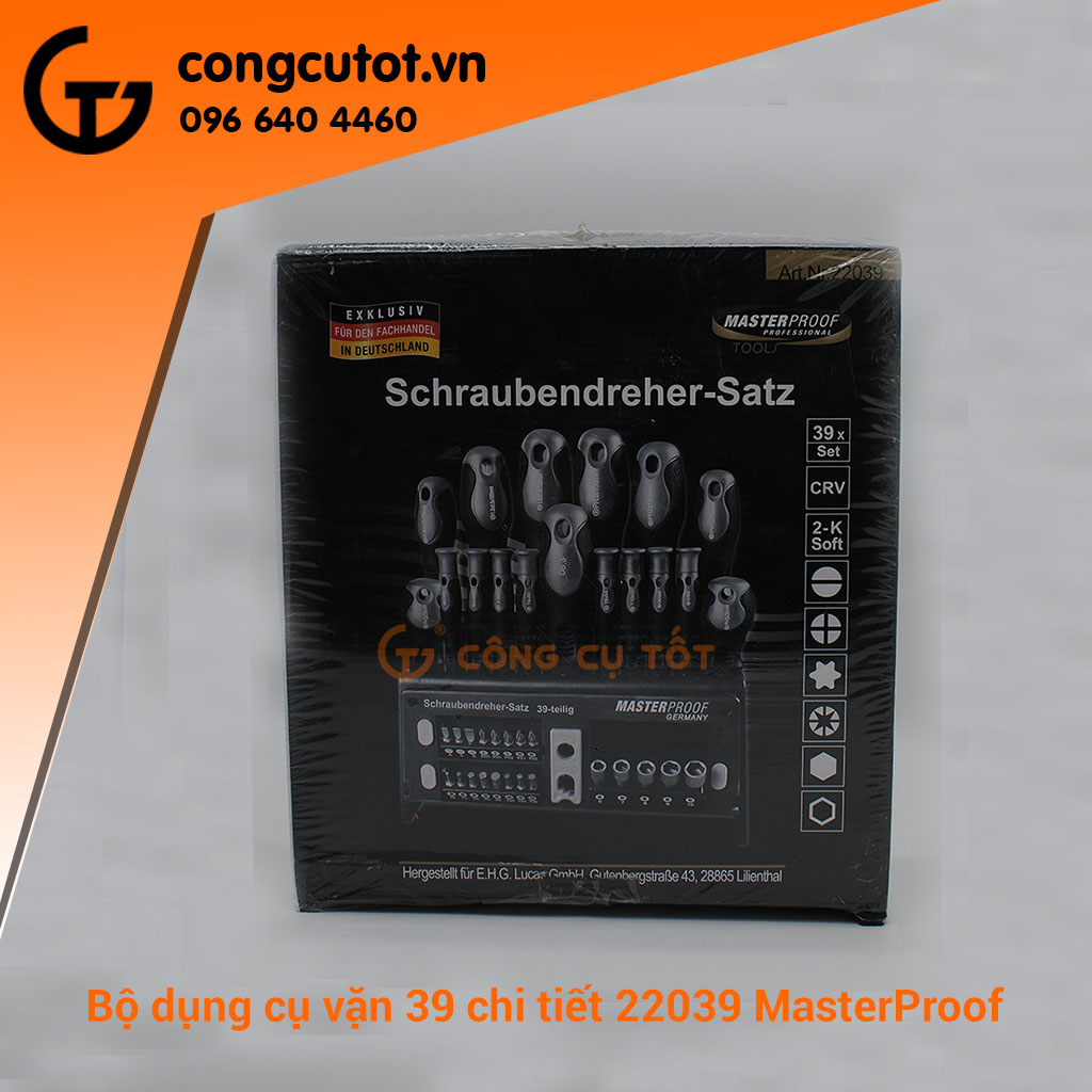 BỘ DỤNG CỤ VẶN ỐC 39 CHI TIẾT MASTERPROOF 22039