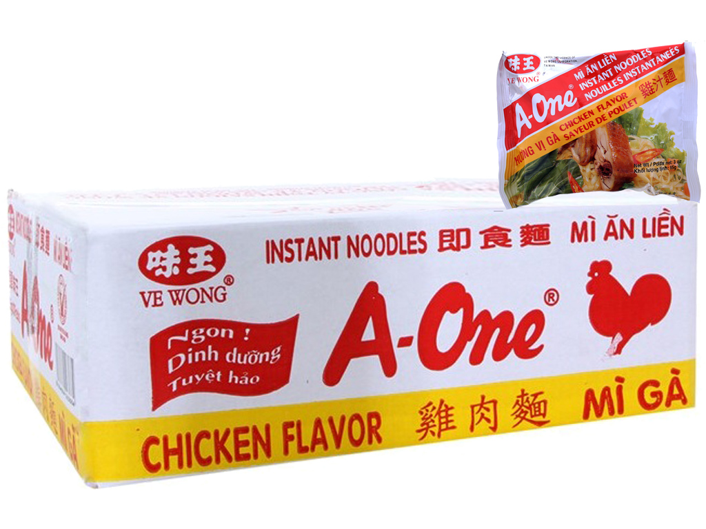 Mì A-One Hương Vị Gà 85g thùng 30 gói