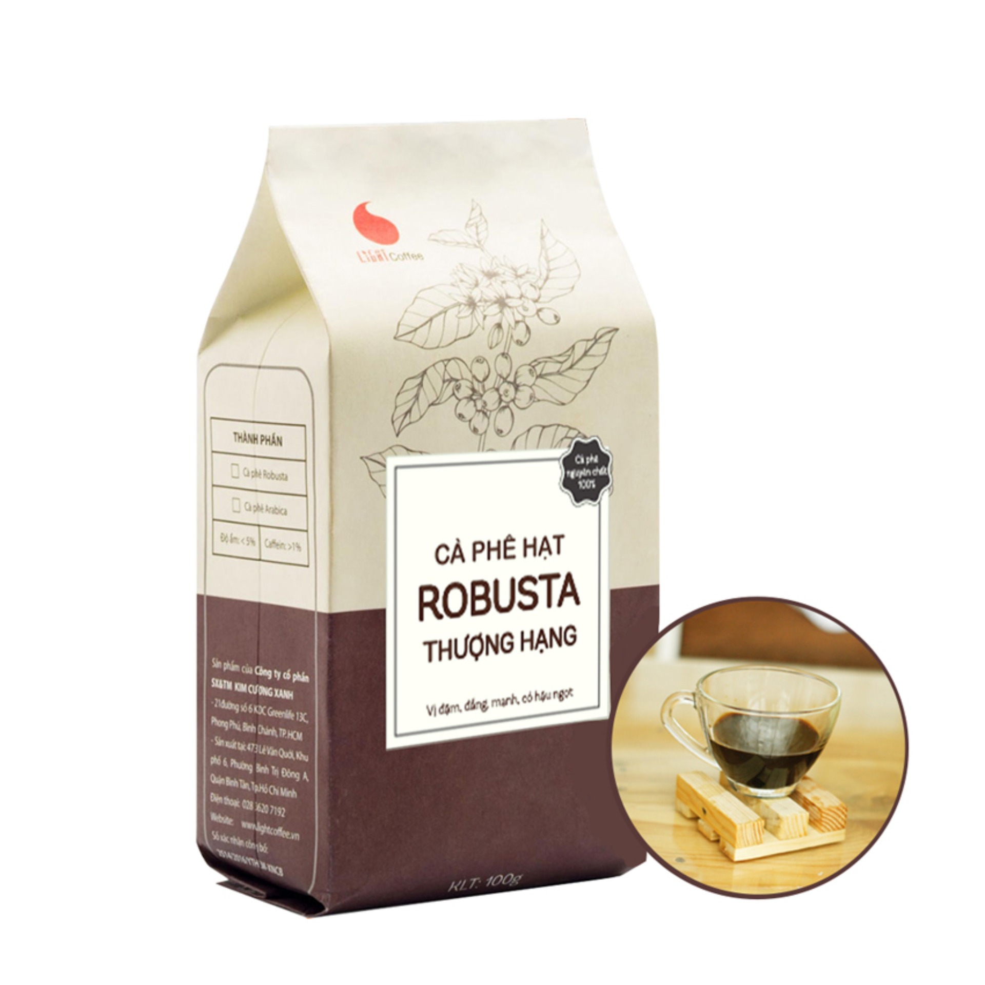 Cà phê hạt thượng hạng Light Coffee 100g