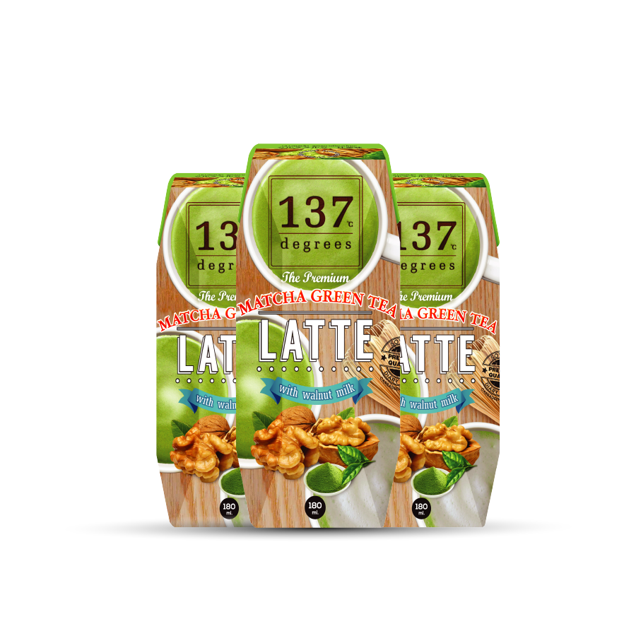 Lốc 3 hộp sữa hạt óc chó trà xanh 137 Degrees 180ml