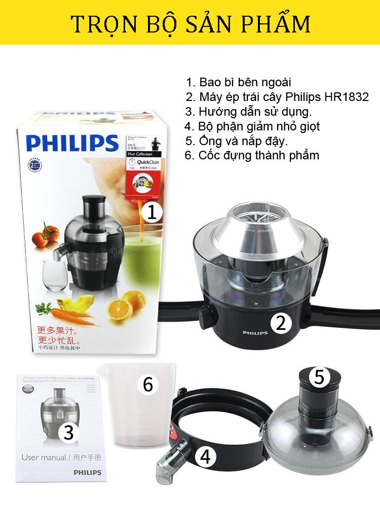 Máy ép trái cây Philips HR1832