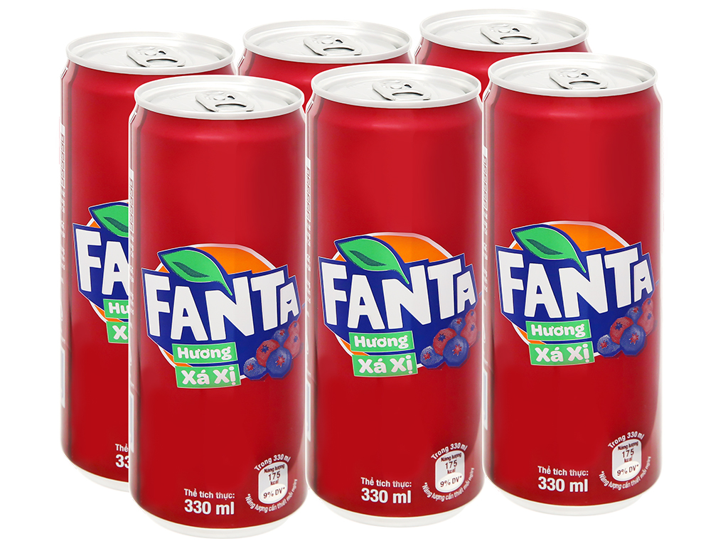 Nước ngọt Fanta xá xị 330ml 6 lon
