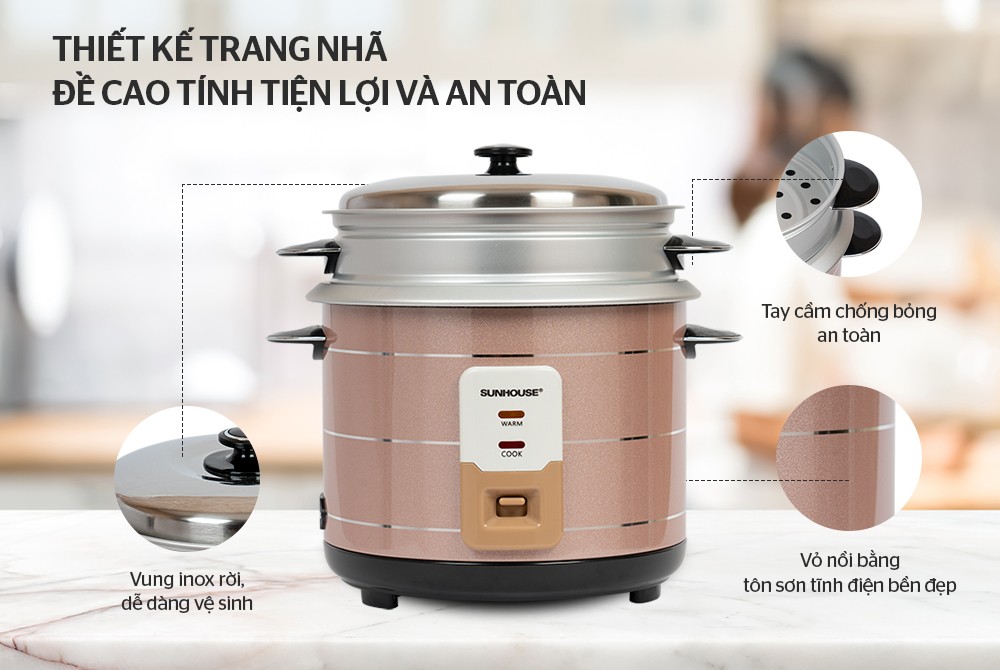 Nồi cơm điện Sunhouse SHD8135 2.2L