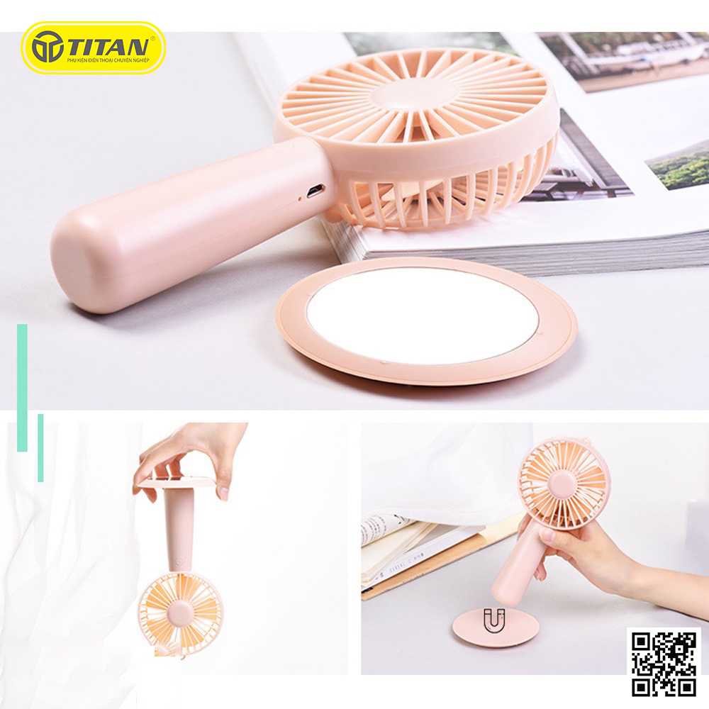 QUẠT MINI KÈM GƯƠNG HOCO F8