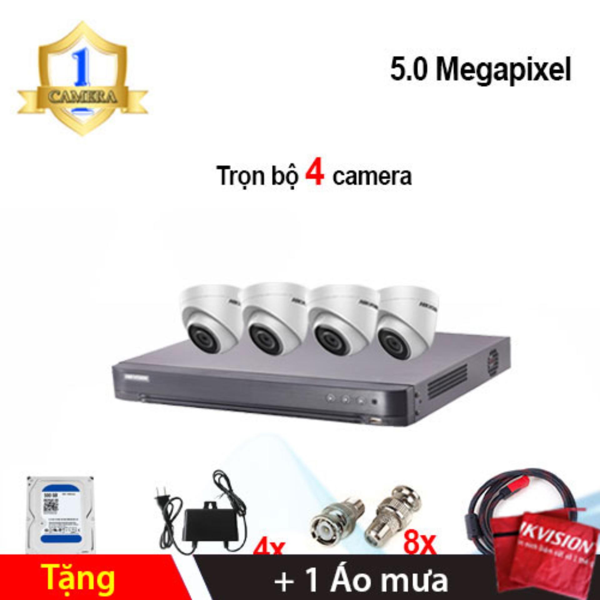 Bộ Camera Hikvision DS-2CE56H0T-ITPF + Đầu ghi DS-7204HUHI-K1