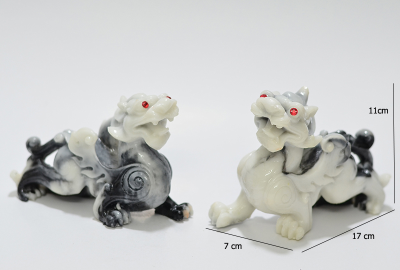 Tượng tỳ hưu đá không đế nguyên cặp