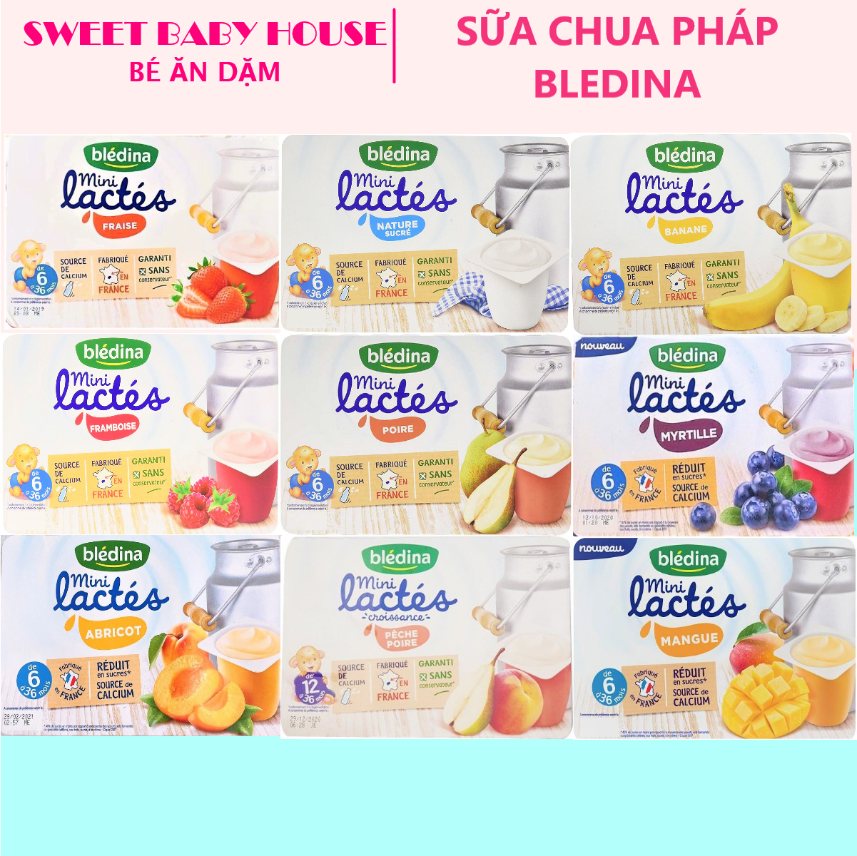 Sữa Chua Bledina việt quất lốc 6 hộp