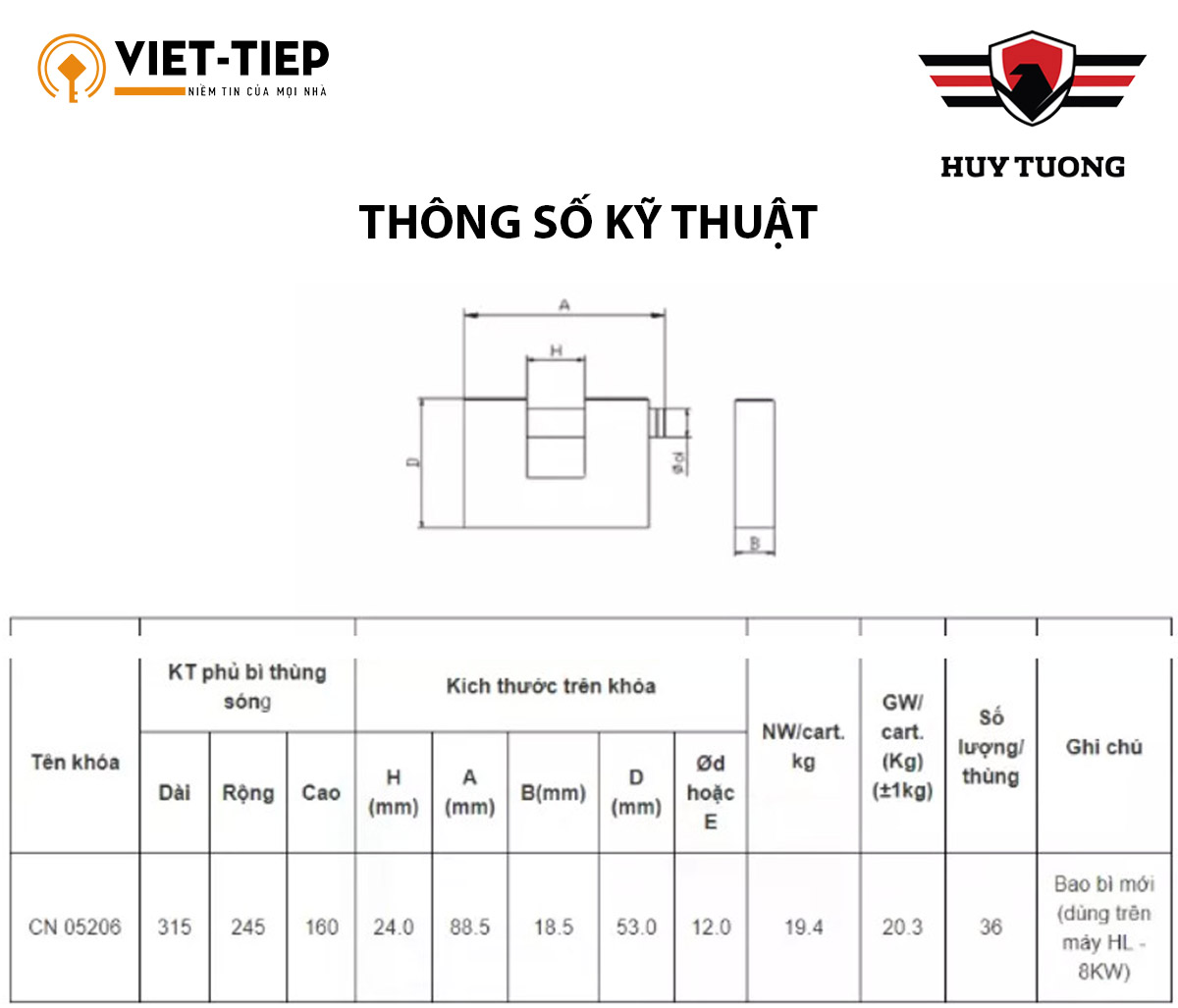 Khoá Việt Tiệp Ngang Đồng 05206