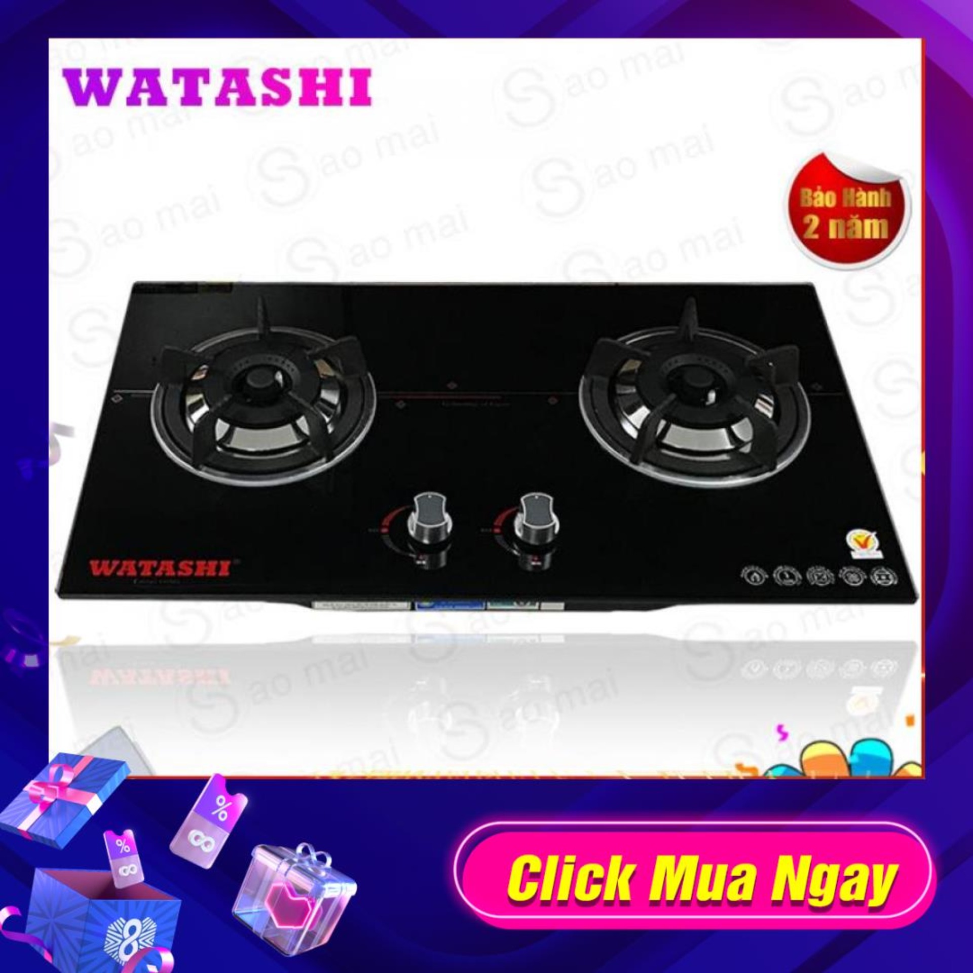 Bếp gas âm Watashi BA-08