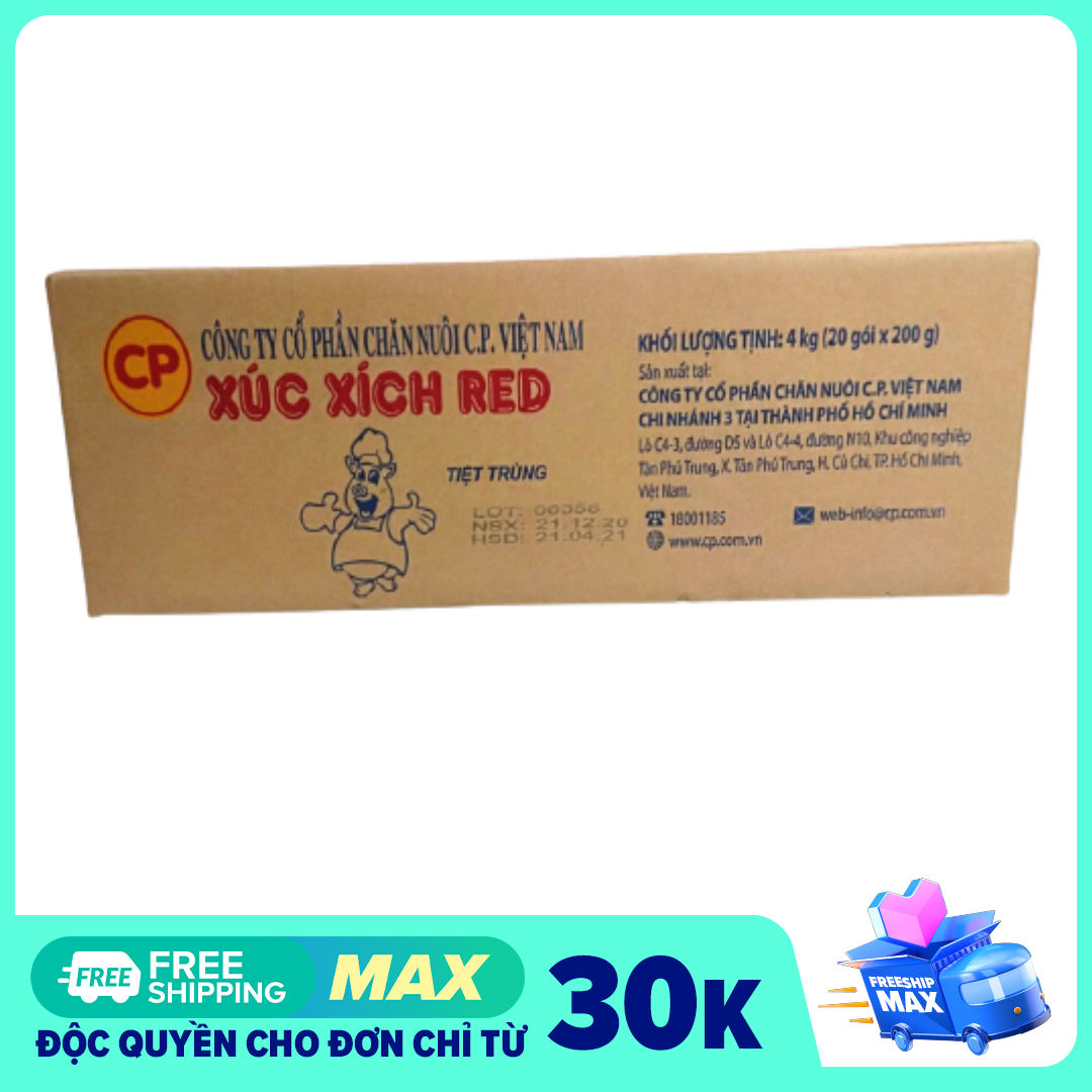 Xúc Xích Cp 200g thùng 20 gói