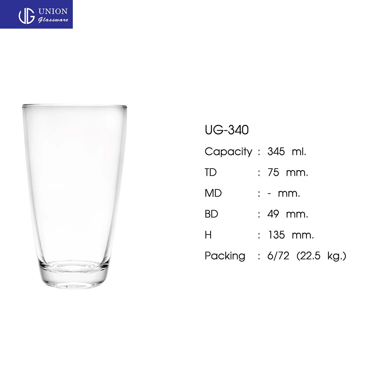 Bộ 6 ly trơn Union Glass UG 340 - 345ml