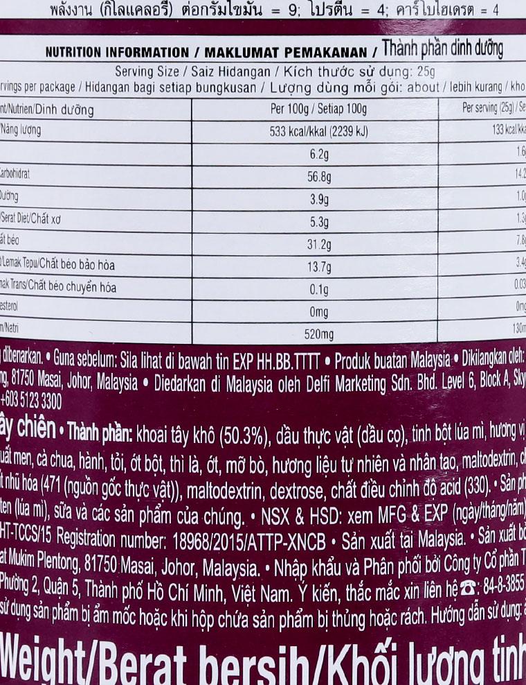 Snack khoai tây Pringles vị BBQ 110g