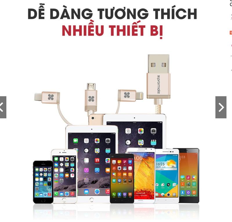 Cáp sạc Promate Unilink-Trio