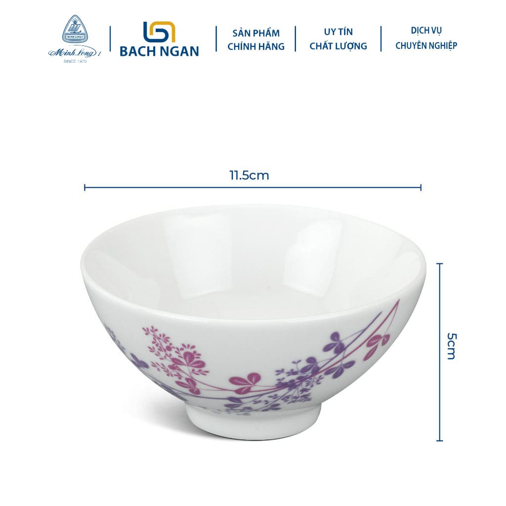 CHÉN CƠM MINH LONG DAISY CỎ TÍM 11.5CM