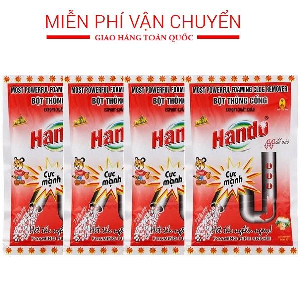 Bột thông cống Hando Bộ 4 gói