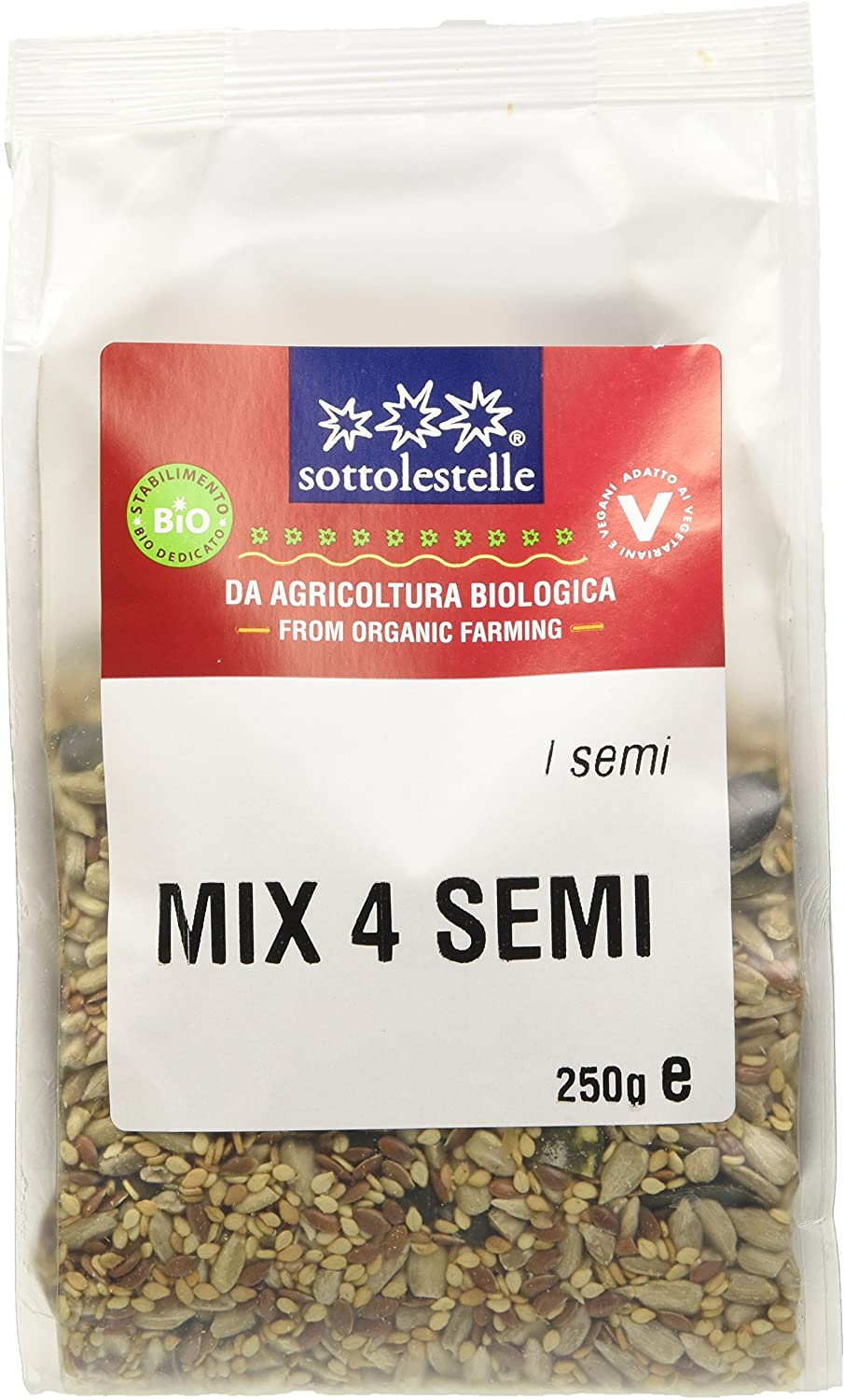 Hỗn hợp 4 loại hạt dinh dưỡng hữu cơ Sottolestelle 250g