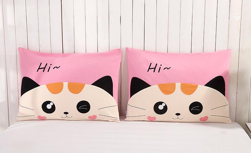 Nhật Bản Tranh Minh Họa Kinecat Đáng Yêu Mèo 100% Cotton Vải Ghép Phụ Nữ Duy Nhất Vỏ Gối Vỏ Gối (Không Bao Gồm Ruột Gối)