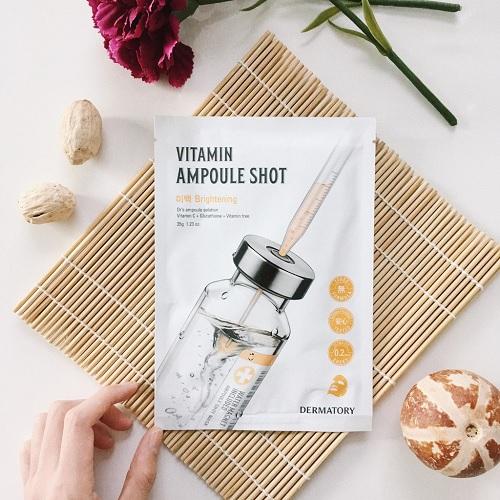 Mặt Nạ Giấy Dưỡng Sáng Da Dermatory Ampoule Shot Mask Vita-Shot 35g