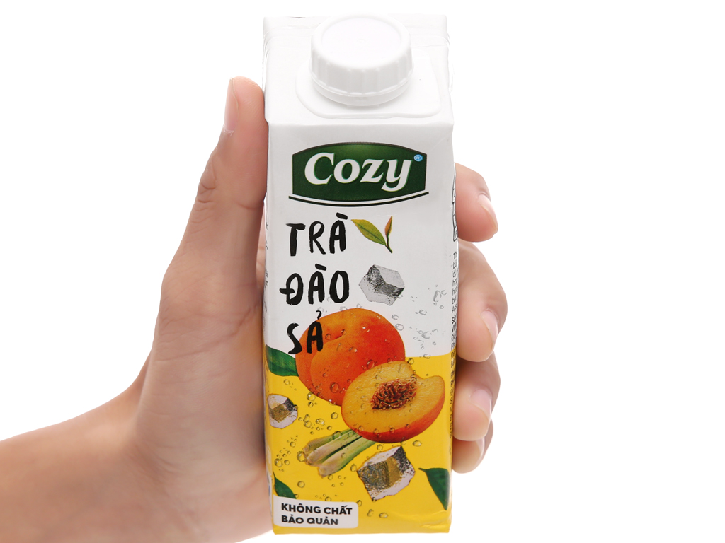 Trà Đào Sả Cozy 225ml 3 lốc