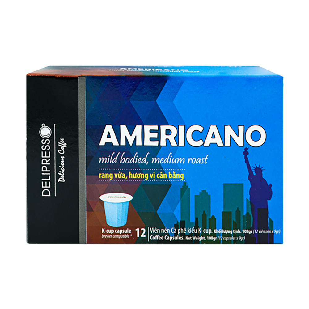 Cà phê Delipresso Americano 12 viên