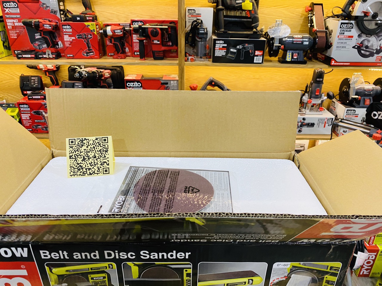 MÁY CHÀ NHÁM BÀN ĐAI VÀ ĐĨA RYOBI RBDS4601G