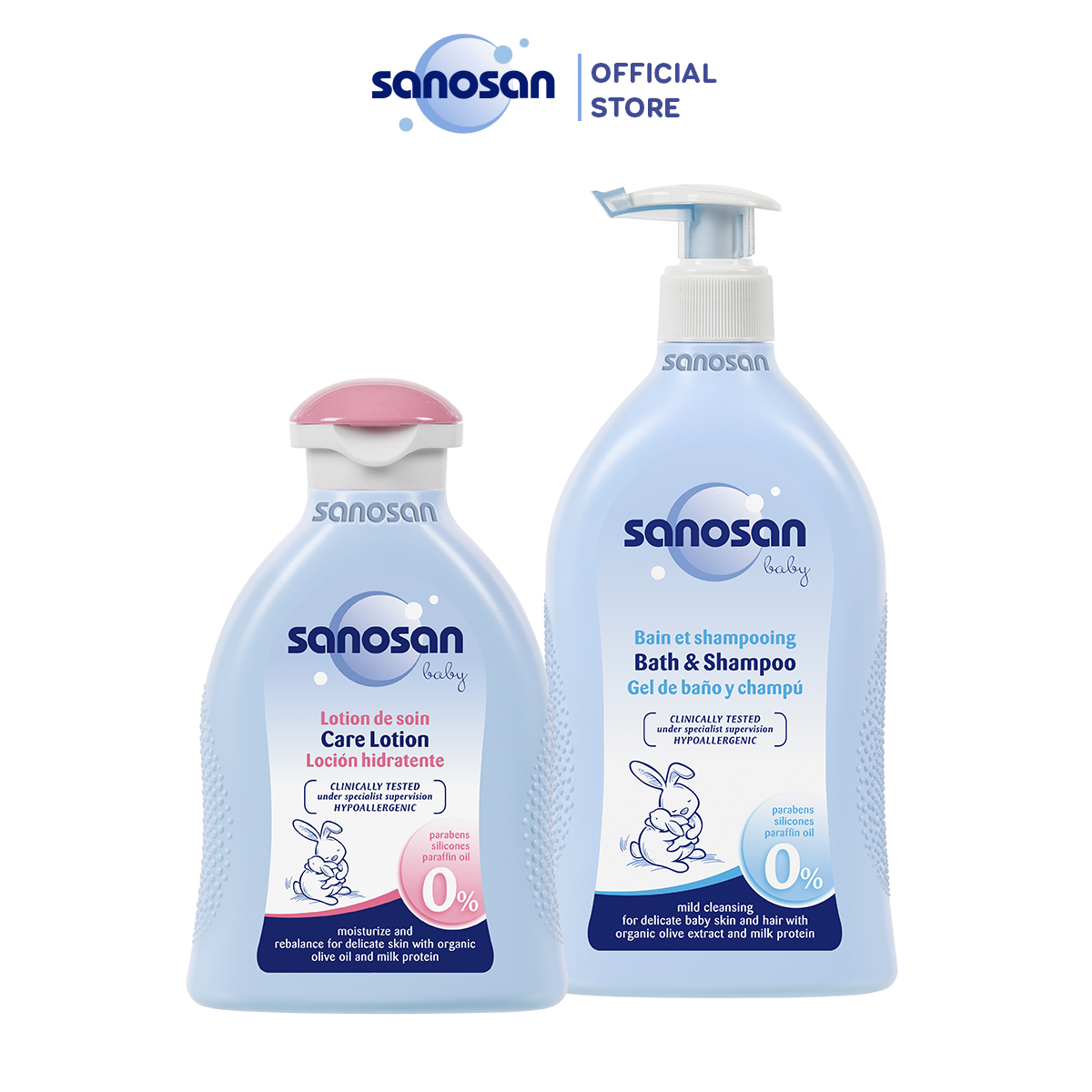 Sữa tắm và dưỡng cho bé Sanosan baby wash & care 200ml