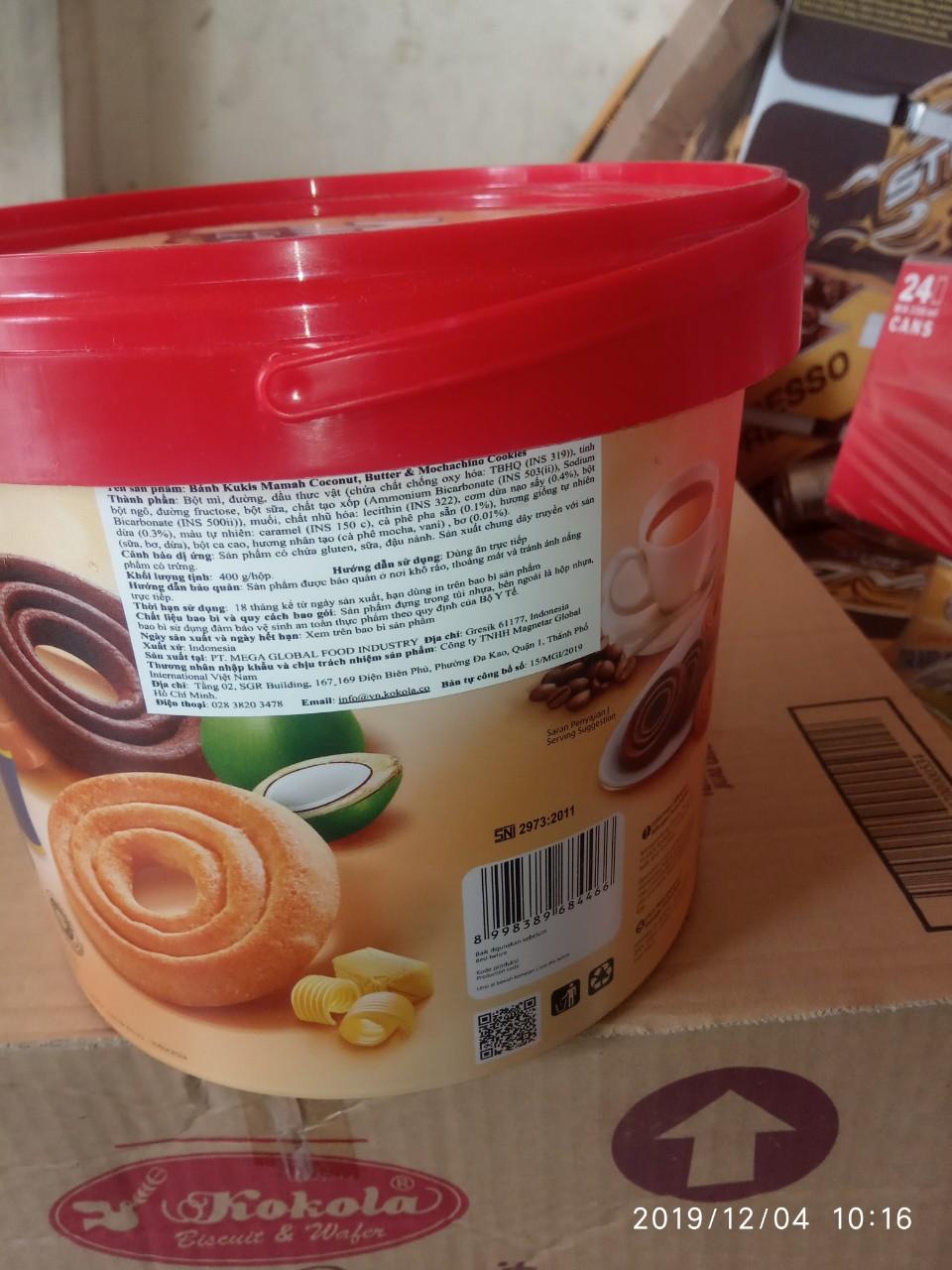 Bánh xô Kokola Crackers vàng xô 400g