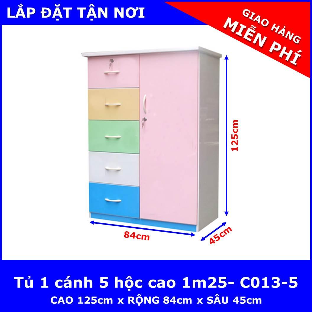 Tủ nhựa Đài Loan 1 cánh 5 ngăn