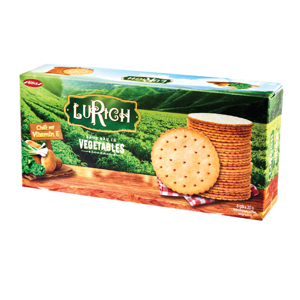 Bánh cracker rau củ Lurich hộp 180g