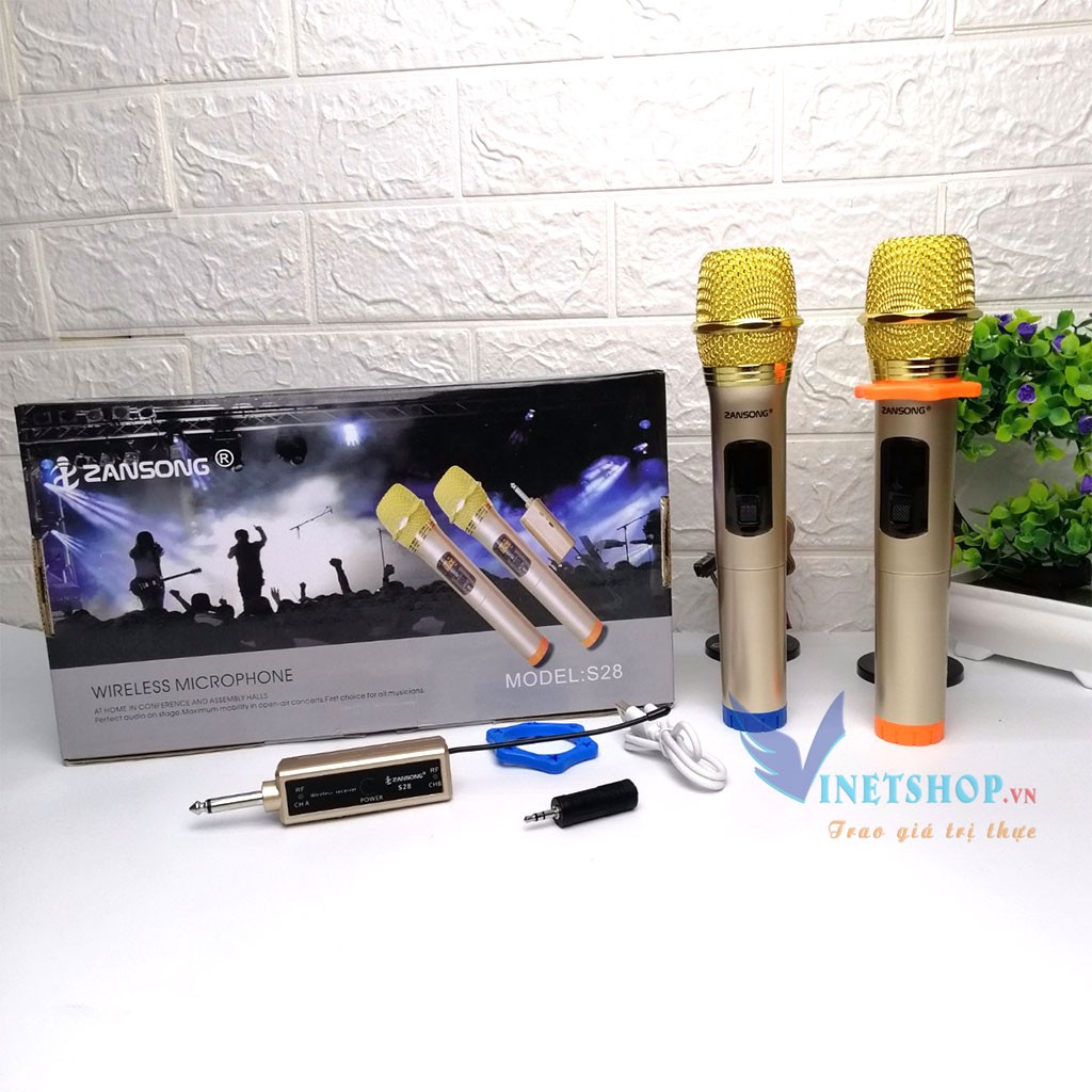 Bộ 2 micro karaoke không dây Zansong S28