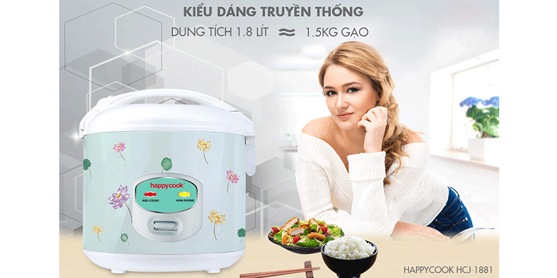 Nồi Cơm Điện HappyCook HCJ-1811 1.8L