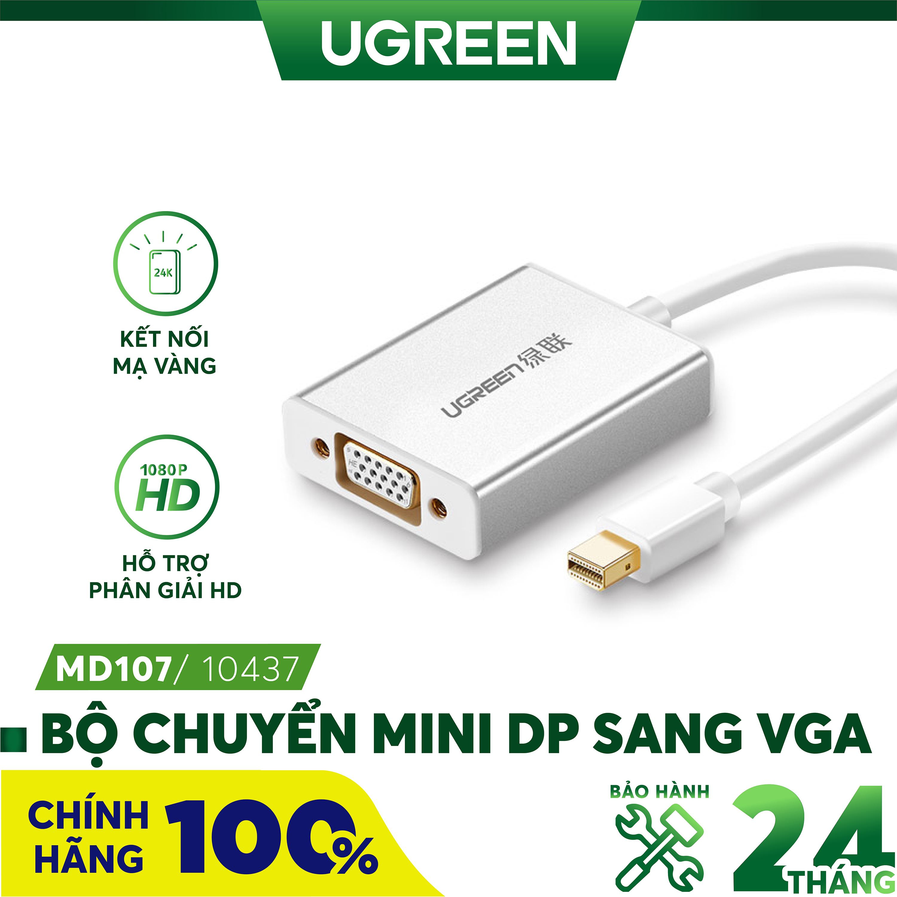 Cáp chuyển Mini Displayport to VGA Ugreen 10437