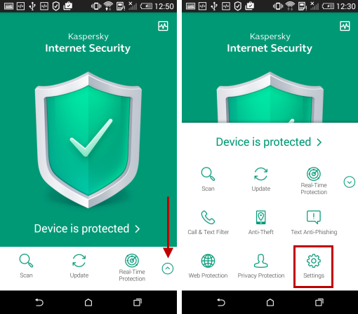 Phần mềm diệt virus Kaspersky Internet Security cho Android