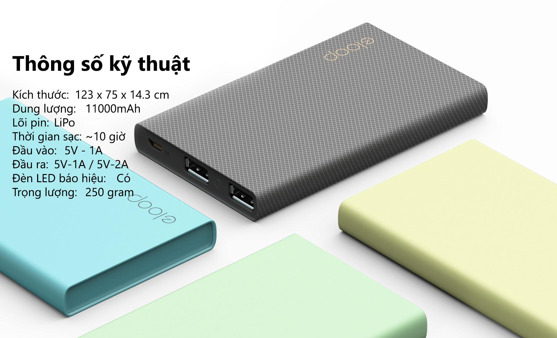 Sạc Dự Phòng Eloop E12 11.000mAh