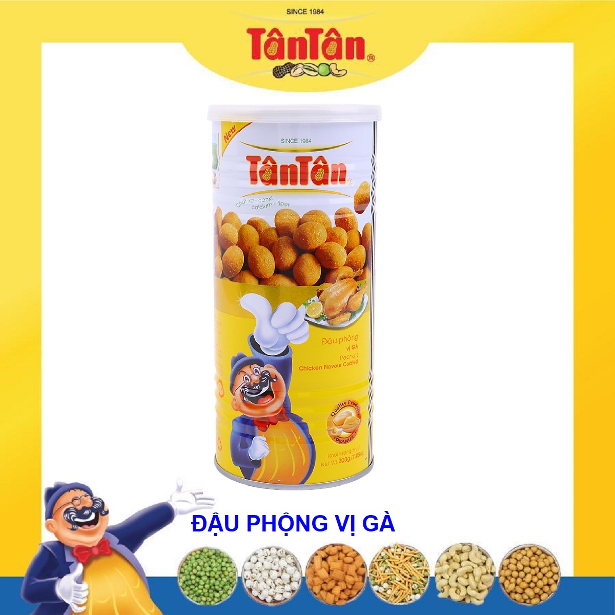 Đậu phộng vị gà Tân Tân lon 200g