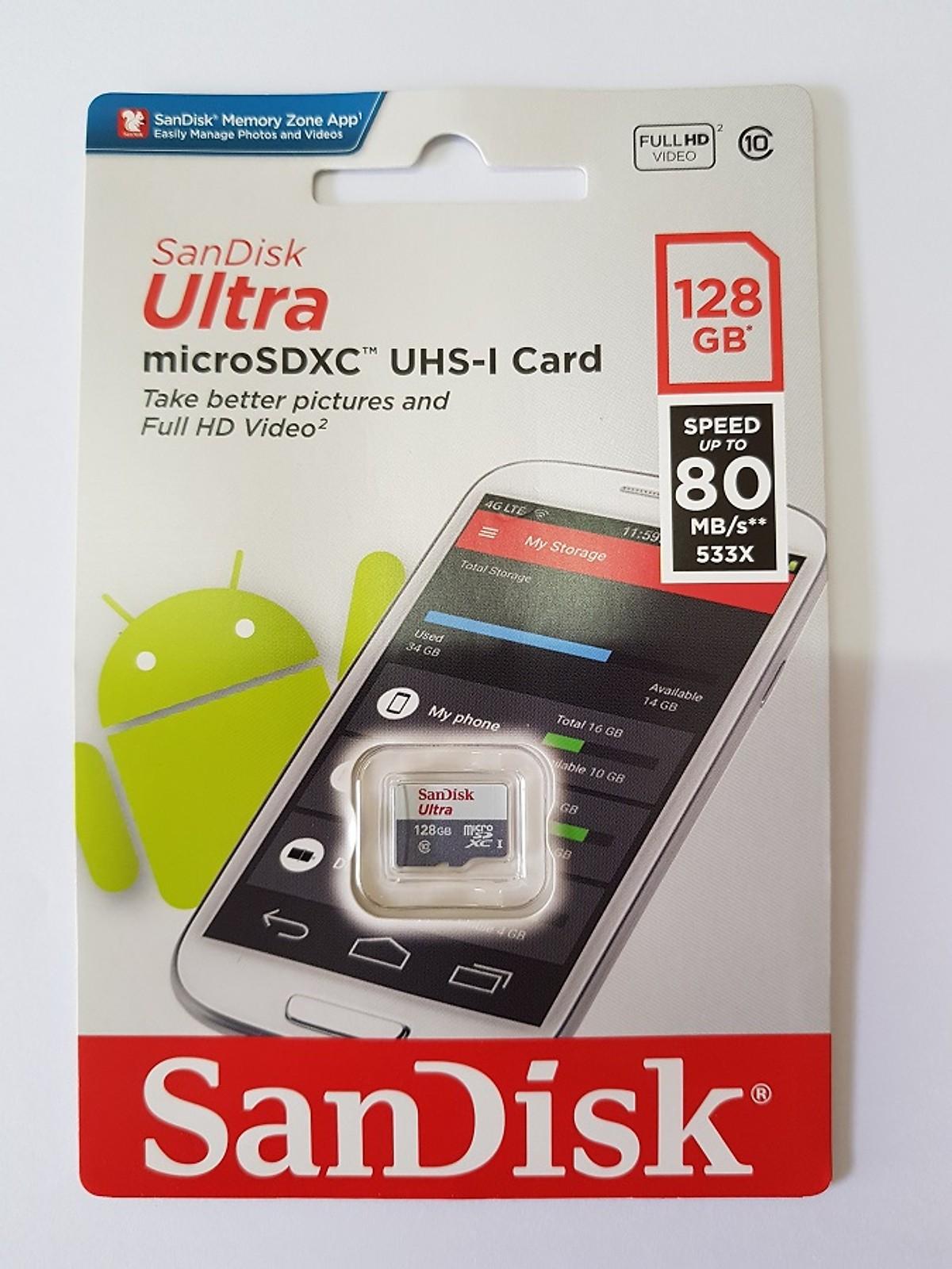 Thẻ nhớ MicroSDXC Sandisk Ultra - 128 GB , 80 MB/s