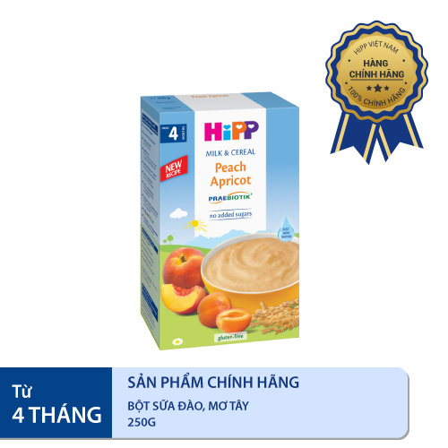 Bột dinh dưỡng Hipp sữa đào mơ tây 250g 4M+