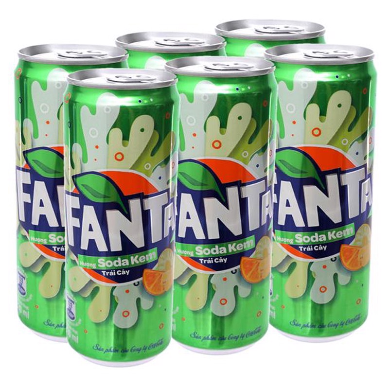 Nước Ngọt Fanta vị soda kem 330ml lốc 6 lon