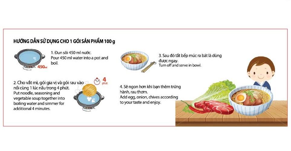 Mì Koreno bò cay 100g thùng 24 gói
