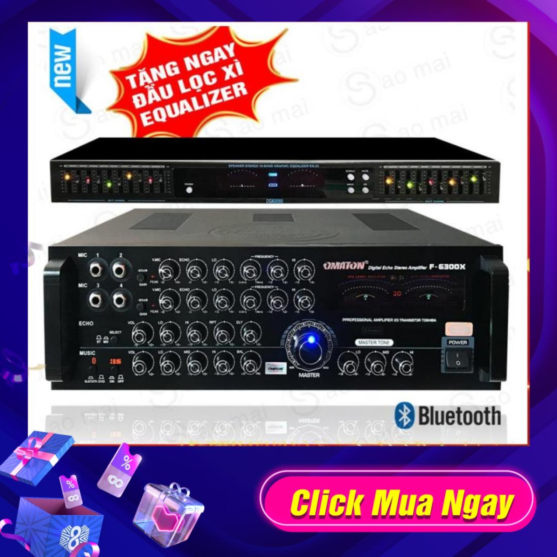 Amply Bluetooth Amply Karaoke OMATON F-6300X