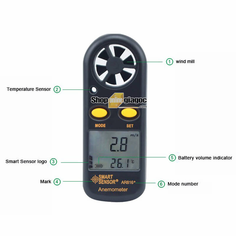 MÁY ĐO TỐC ĐỘ GIÓ SMART SENSOR AR816