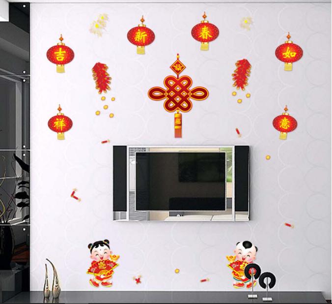 Decal lồng đèn đỏ